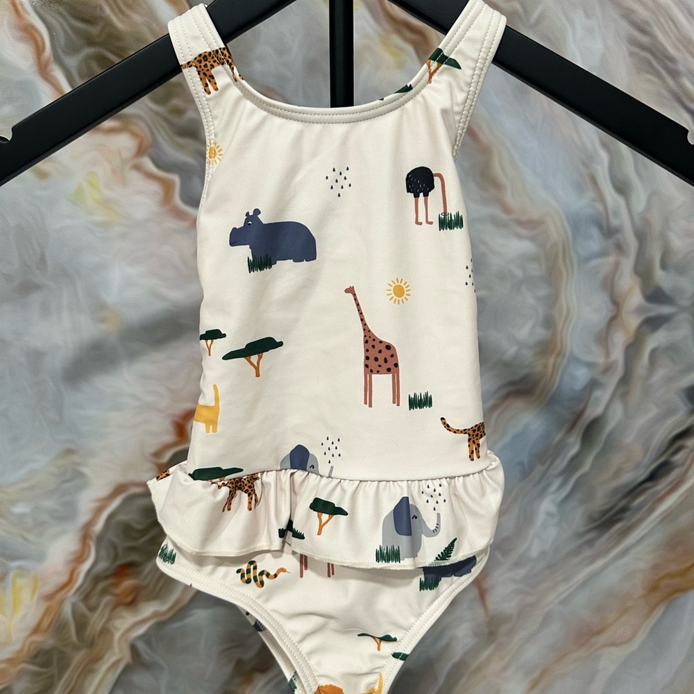 Kids Safari Print One Piece Swimsuit